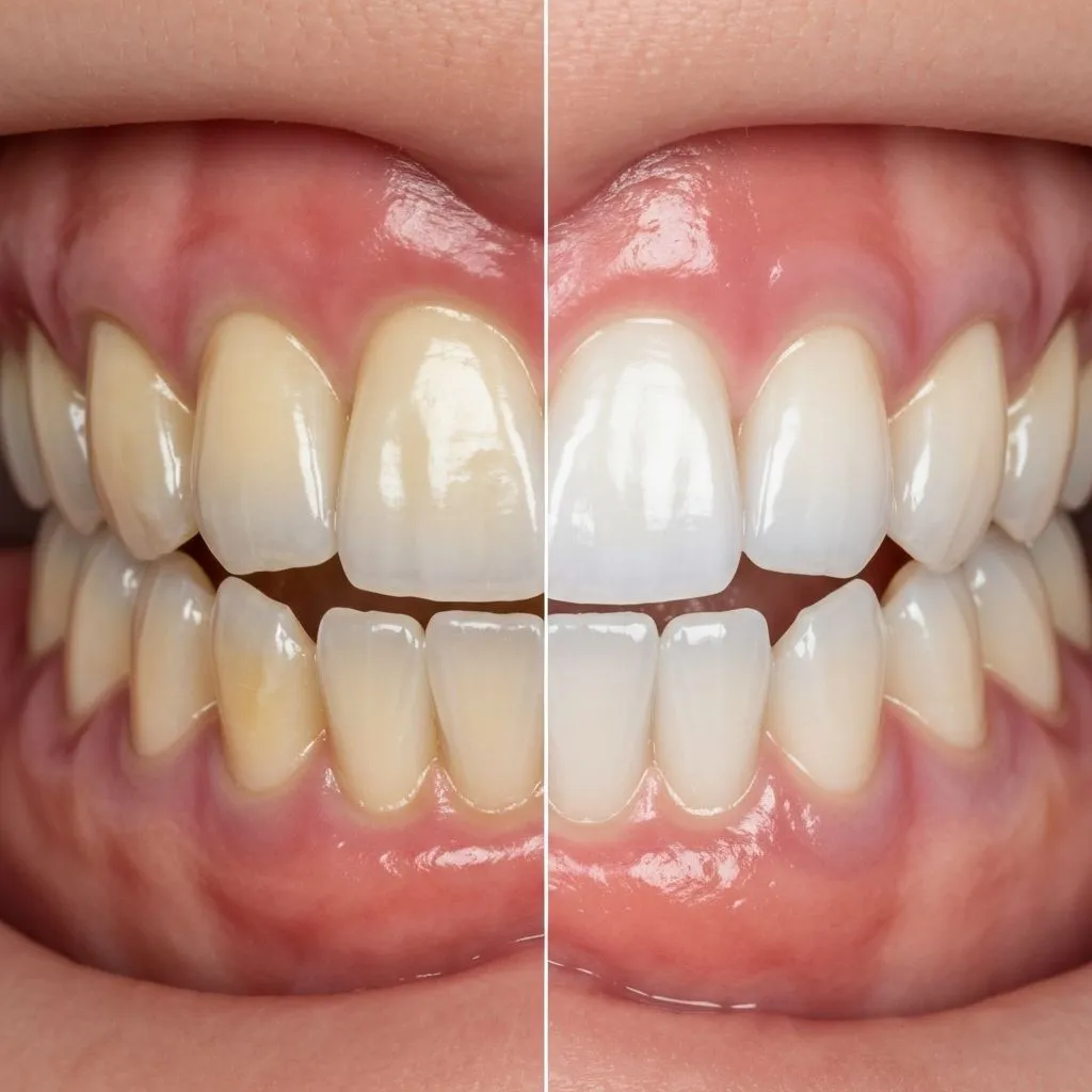 After - brilliant white teeth after professional dental whitening