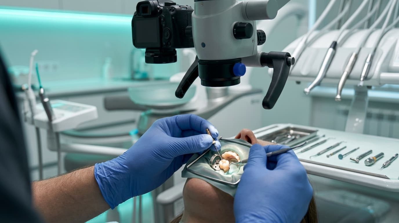 Root canal treatment under magnification in Karachi