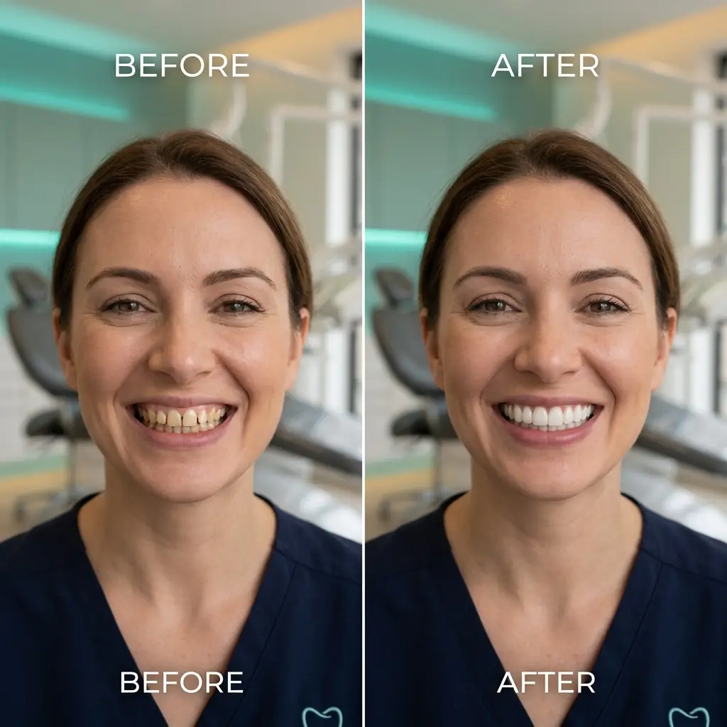 Complete Smile Makeover — 8 Porcelain Veneers + Whitening
