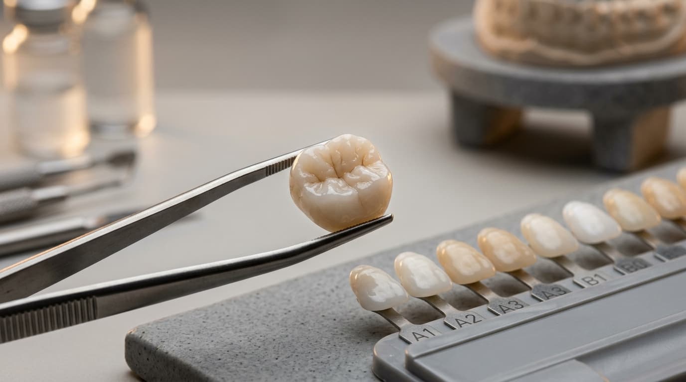Zirconia dental crown restoration